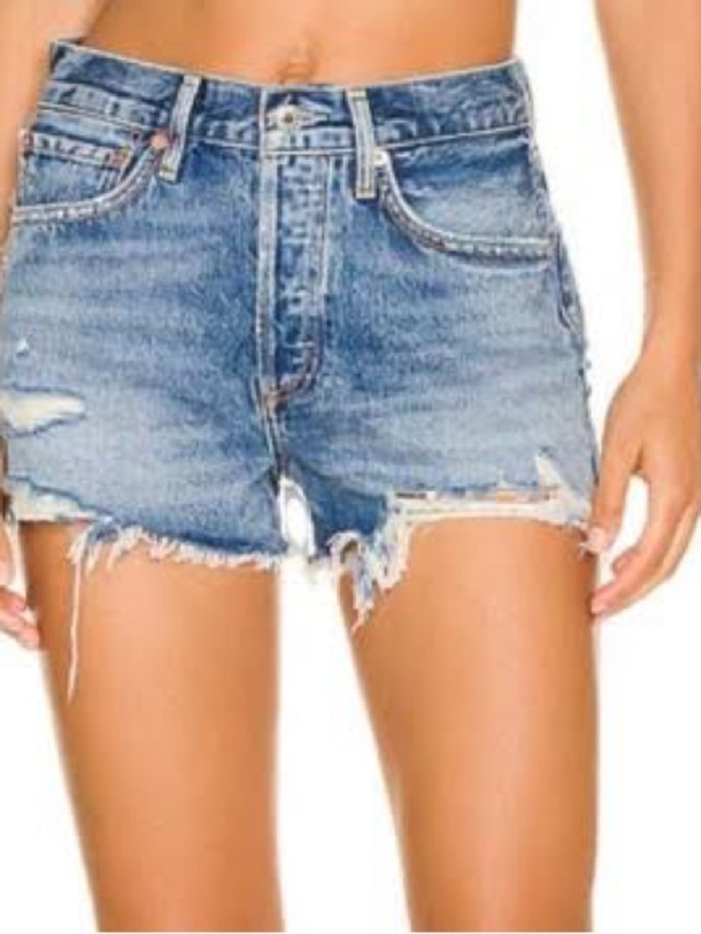 Agolde Parker Vintage Cut Off Denim Shorts in Clutch